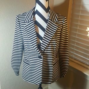 Striped Blazer black and white